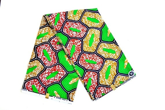 Green African Fabric By The Yard African Clothing Fabric For