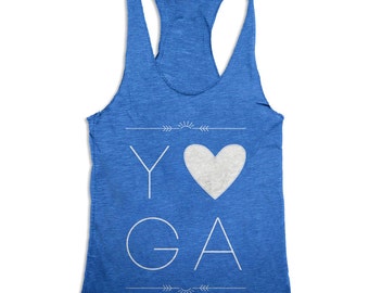 Yoga Tank Top - Love Yoga - Womens Workout Tank Top - Tri Blend Tank Top - Many Colors