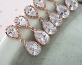 Items Similar To Rose Gold Cubic Zirconia Teardrop Earring Gifts For