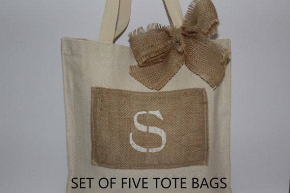 Burlap Tote Bags - Monogram Bags - Canvas Totes - Beach Bags