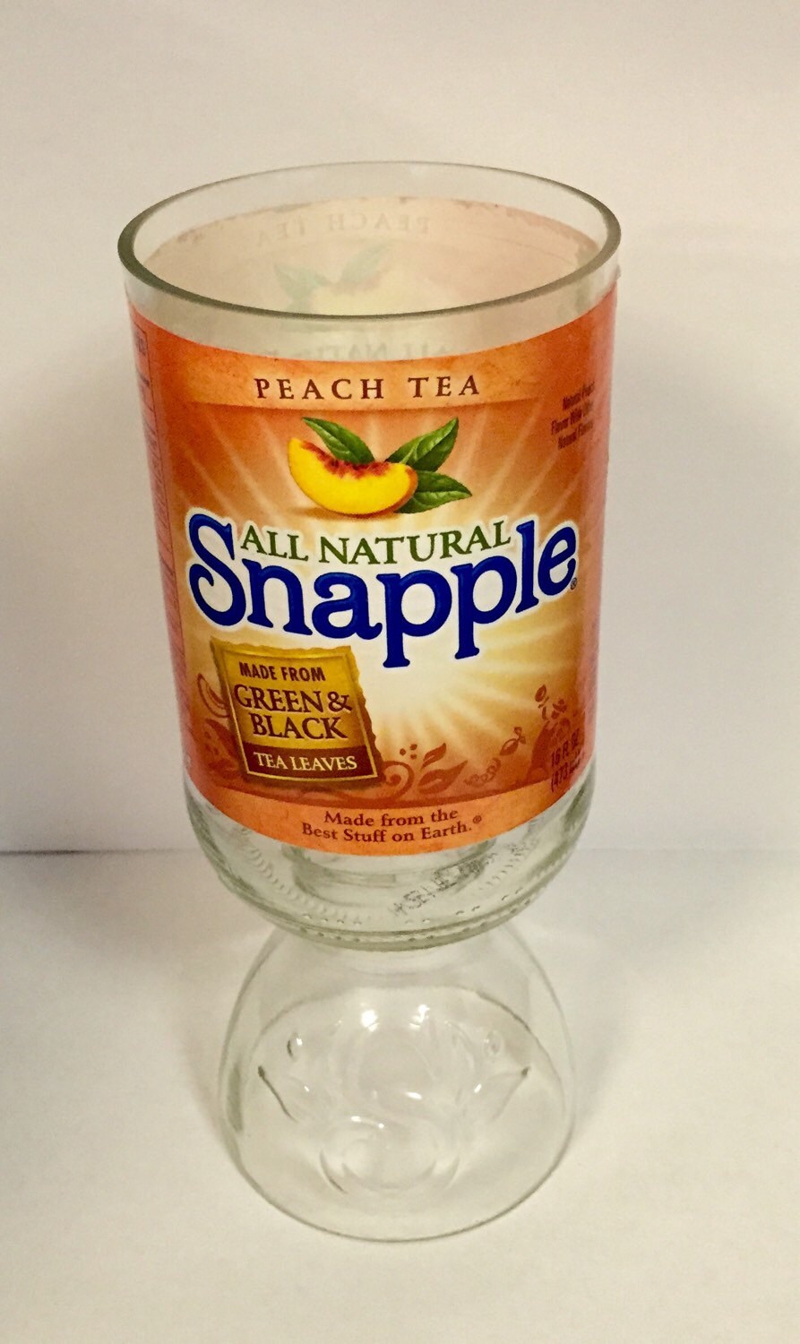 Snapple Bottle Wine Glass. Recycled Glass Bottle.