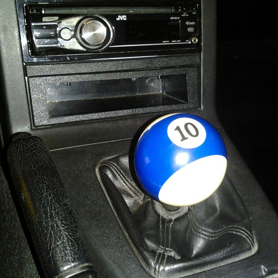 New pool balls made into gear shift knobs Threaded right into the