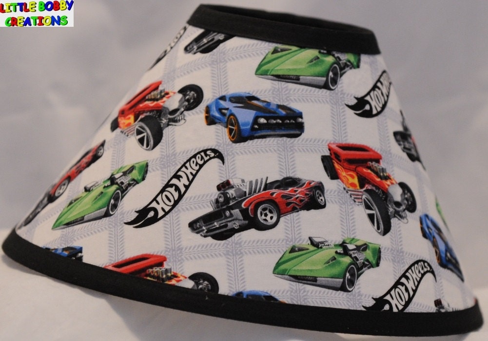 Hot Wheels Fabric Lamp Shade 10 Sizes to by LittleBobbyCreations