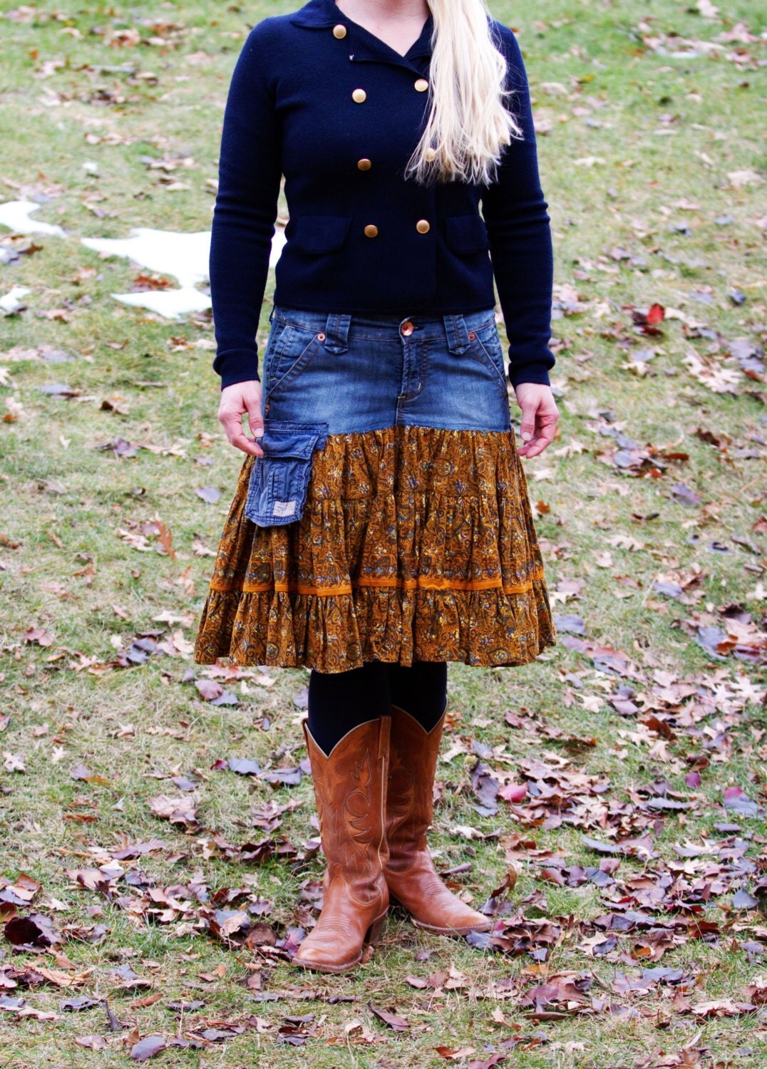 beautiful blue and mustard floral Indian print cotton fabric