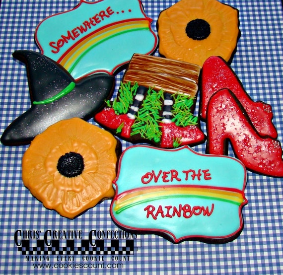 Items similar to Wizard of OZ Cookie Set Decorated Sugar cookie One