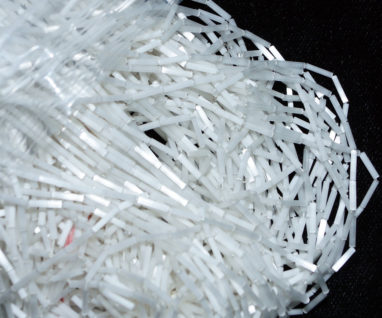 Vintage White Satin Bugle Beads .07x.01 from GrandFunkeVintage on Etsy