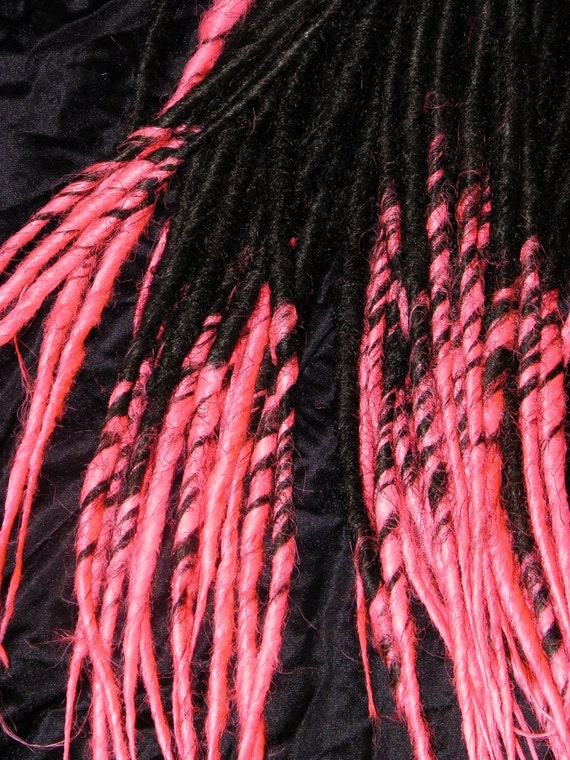 SALE Synthetic Dreadlocks Black to Hot Pink by DreadNaughty