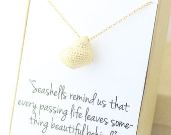 Gold Seashell Necklace - Sea Shell - Conch Necklace - Sympathy Gift - Condolence Gift - Memorial - Bereavement - Seashells remind us that