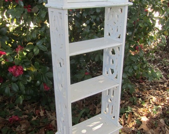 Shabby chic furniture,wood shelf, Mid century wooden shelf,hand painted furniture,beach decor,whimsical,cottage,