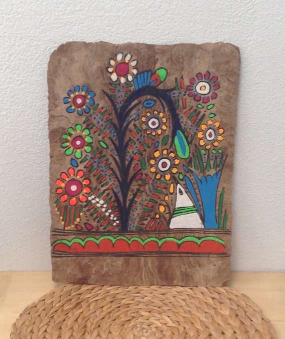 Vintage Amate Bark Paper Painting by 9teenFifty7Shoppe on Etsy