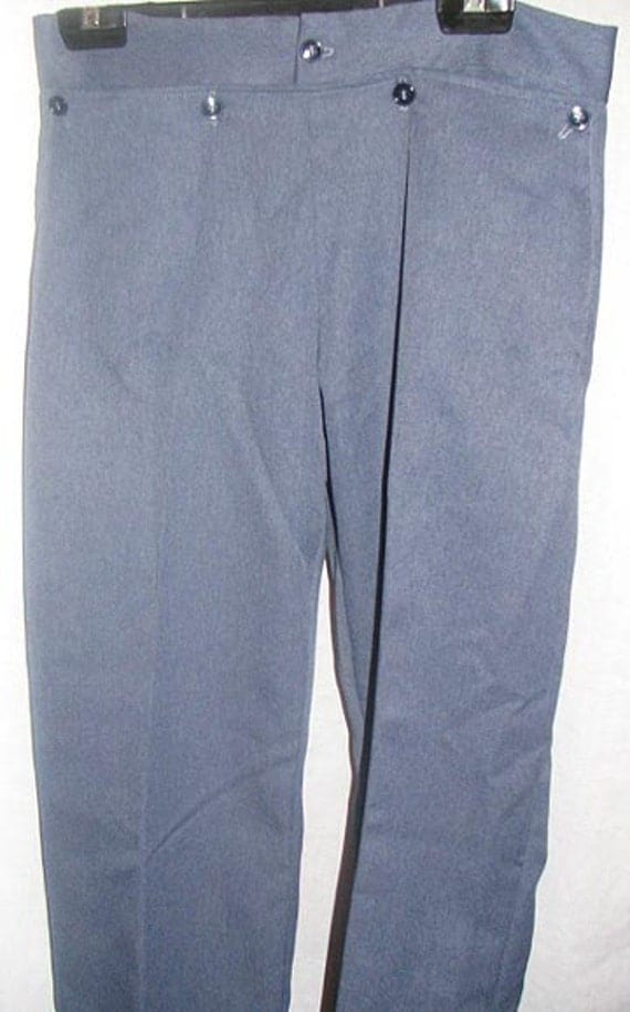 Sale.........AUTHENTIC AMISH Mens Blue Drop Front Pant 32X