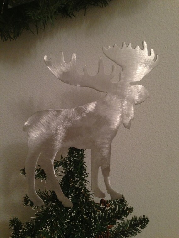 Items similar to Moose Handcrafted Metal Tree Topper, Holiday Decoration, Wreath Decoration