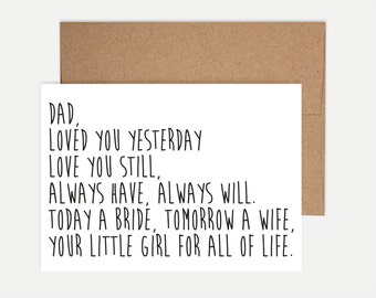 Father of the Bride Card - Wedding Card