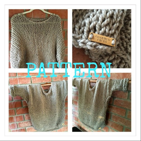 BOHO Pullover Sweater Pattern Loose Knit Sweater Shrug Plus