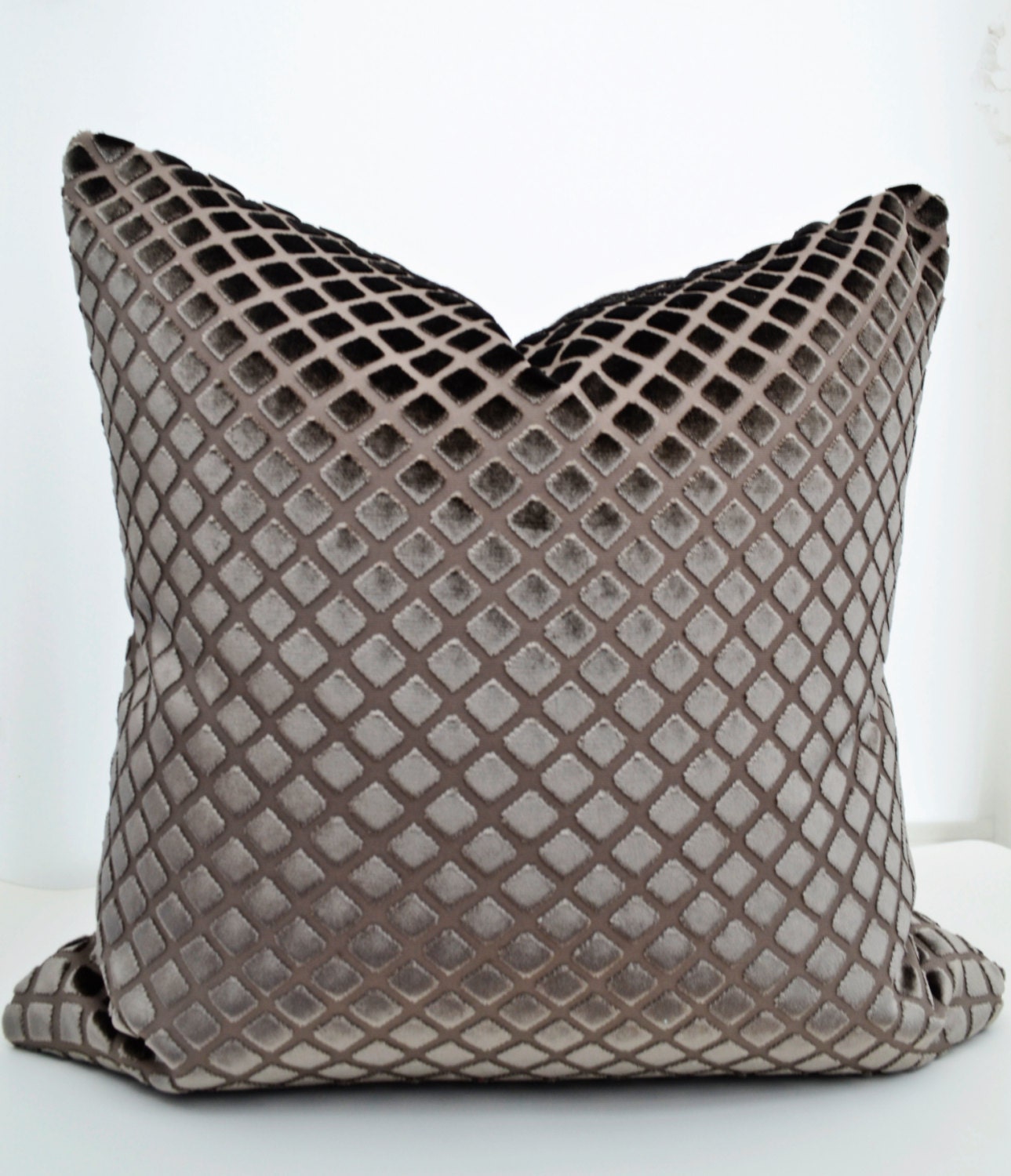 Taupe Velvet Pillow CoverVelvet Pillow CoverGeometric Velvet