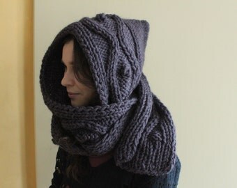Hooded scarf cowl scarf Scarf hoodie hooded for by MyTinyTree
