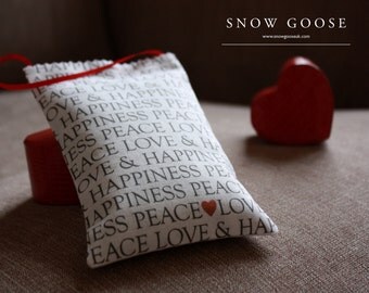 Peace, Love & Happiness Lavender Bag - Wedding gift idea - Anniversary gift - Valentines gift idea - Love hearts