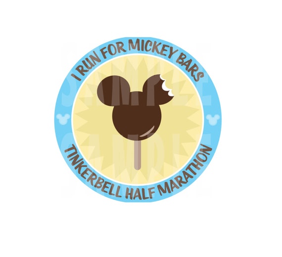 INSTANT DOWNLOAD Run Disney I Run For Mickey Bars Marathon Training or Event T-Shirt Iron-On Printable Tinkerbell Half Marathon JPEG