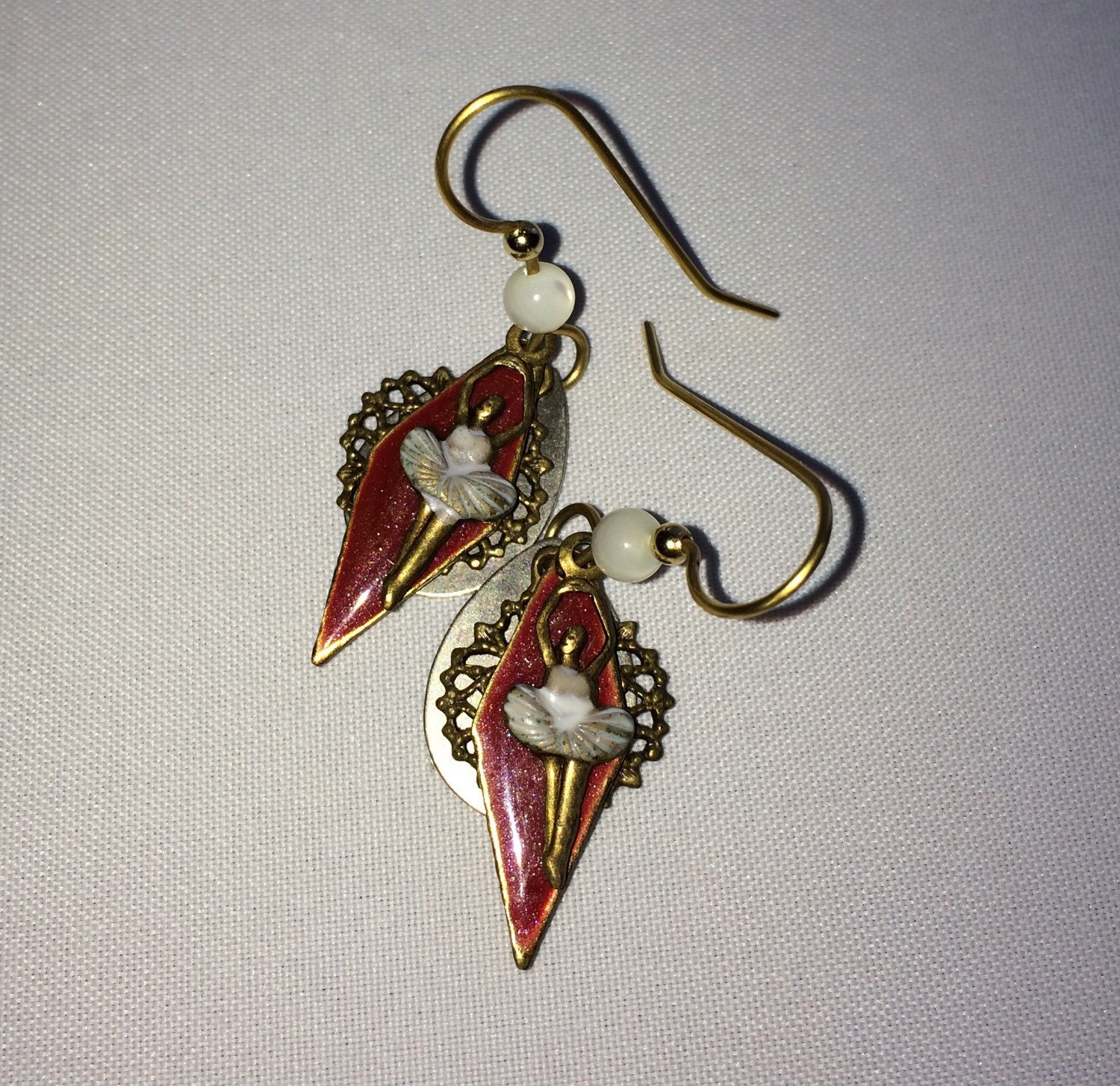 Vintage Brass Dangle Earrings Vintage by HeidemarieMDesign on Etsy