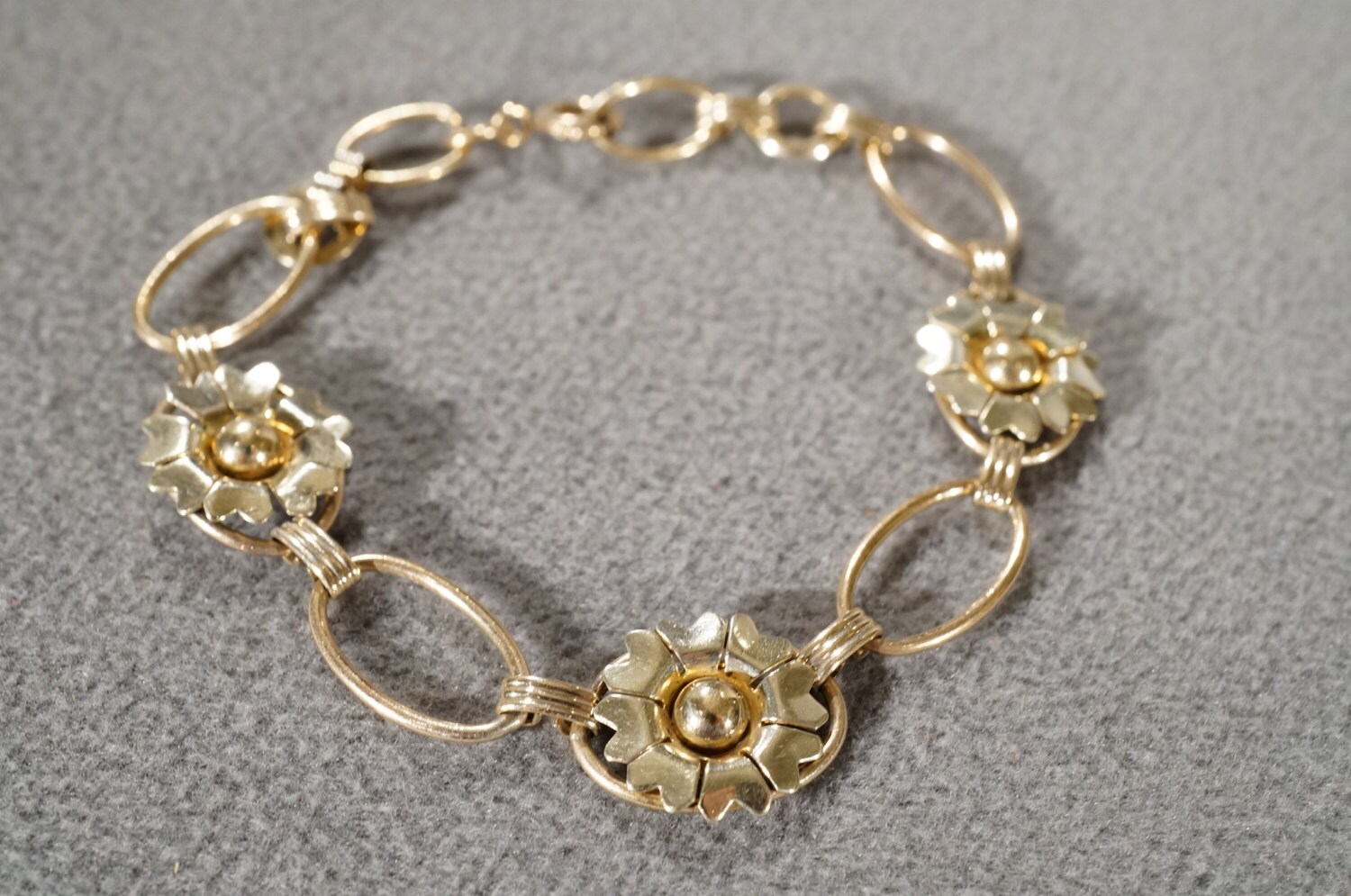 vintage 12 karat gold filled bracelet with large open links