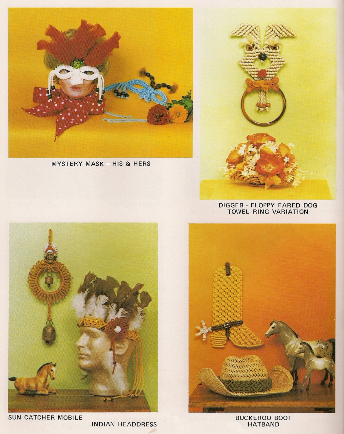 Vintage Macrame On The Move Craft Book Patterns for Wine Rack