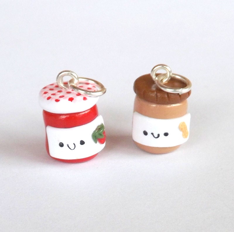 Peanut Butter and Jelly Jar Charms Kawaii by PitterPatterPolymer