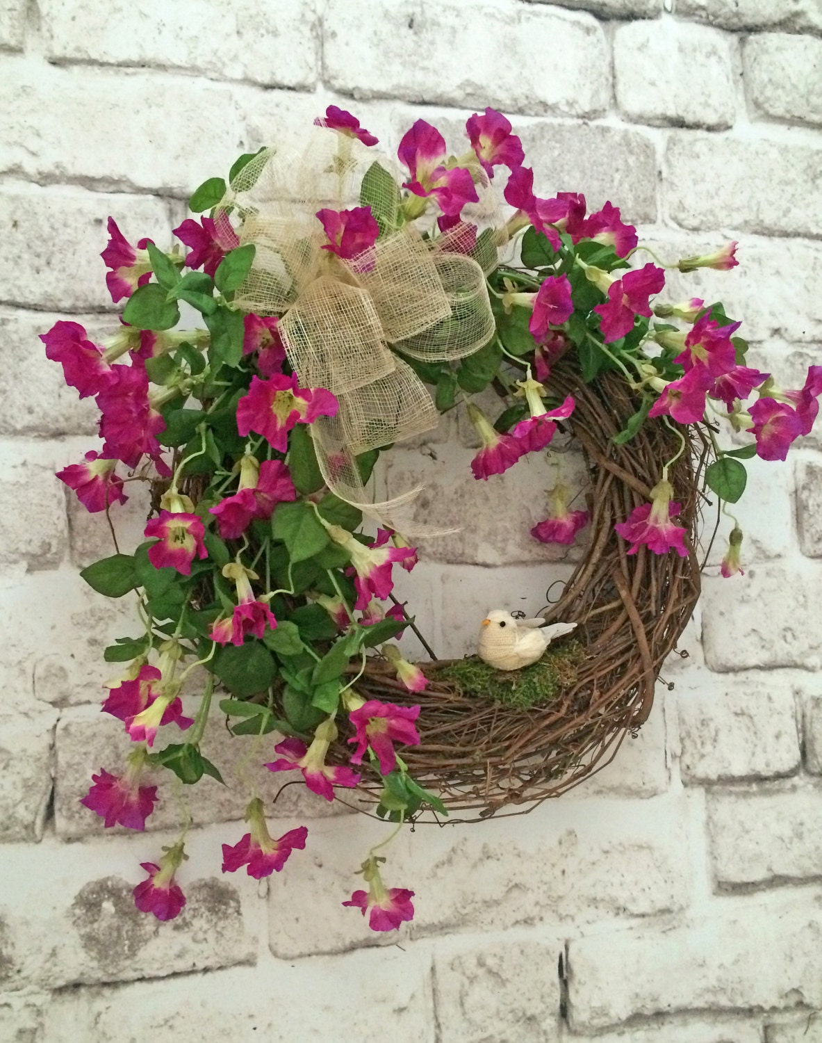 Bird Spring Wreath for Door Front Door Wreath Spring Door