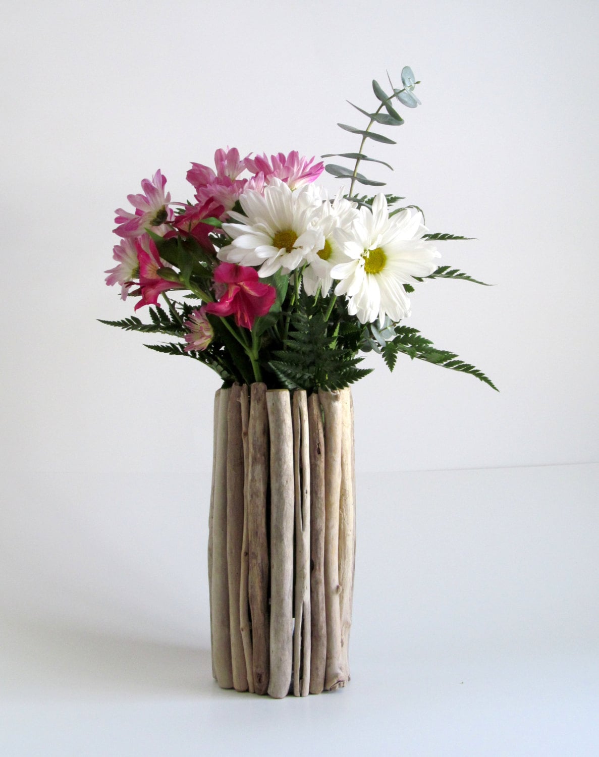 Tall Thin Centerpiece Vases : Tall thin driftwood vase centerpiece flower