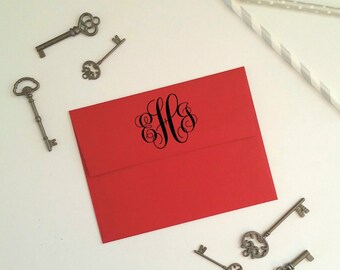 Custom Rubber Stamp-Monogram Stamp-Ornate Monogram Typography-Wood mounted Stamp or Self Inking Rubber Stamp-Great for Gifts or Wedding Gift
