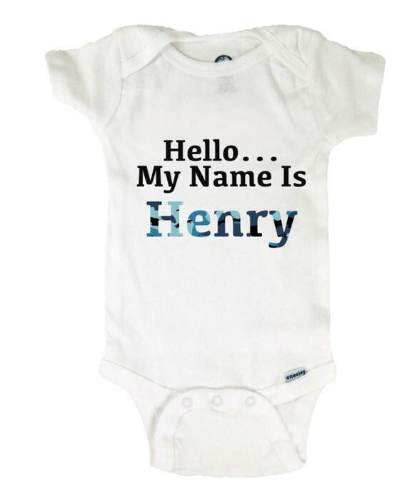 Baby Boy Onesie Paisley Name Personalized Bodysuit Baby