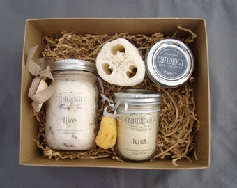 You Choose 3 Item Gift Box (1 Bath Salt, 1 Sugar Scrub, and 1 Mask or Candle)
