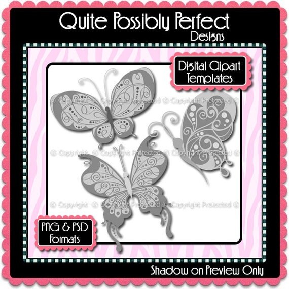 Download PSD Layered Digital Template Butterfly 2 Clipart Template