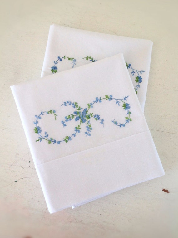 Vintage Embroidered PillowcasesEmbroidered Pillowcase