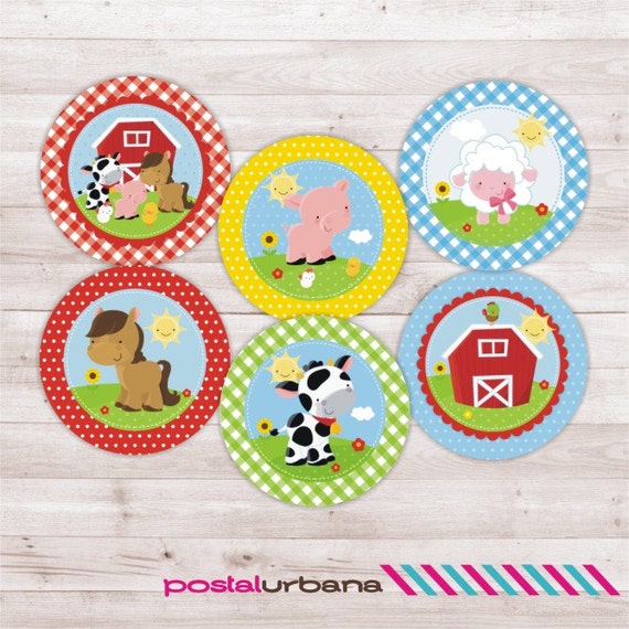 Cupcake toppers granja Cupcake toppers Baby Shower por PostalUrbana Cupcake toppers granja Cupcake toppers Baby Shower por PostalUrbana