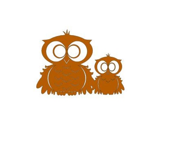 Download SVG Mum and Baby Owl Silhouette DIGITAL download from MySVGHUT on Etsy Studio