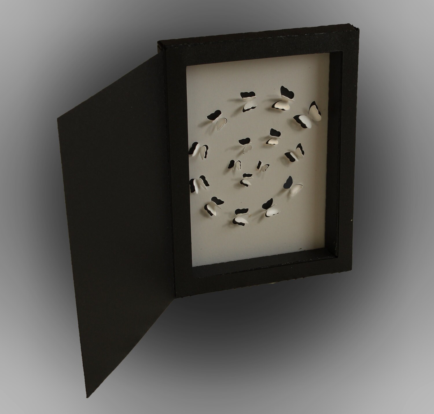 3D SVG Shadow Box greetig card with Butterfly detail. DIGITAL