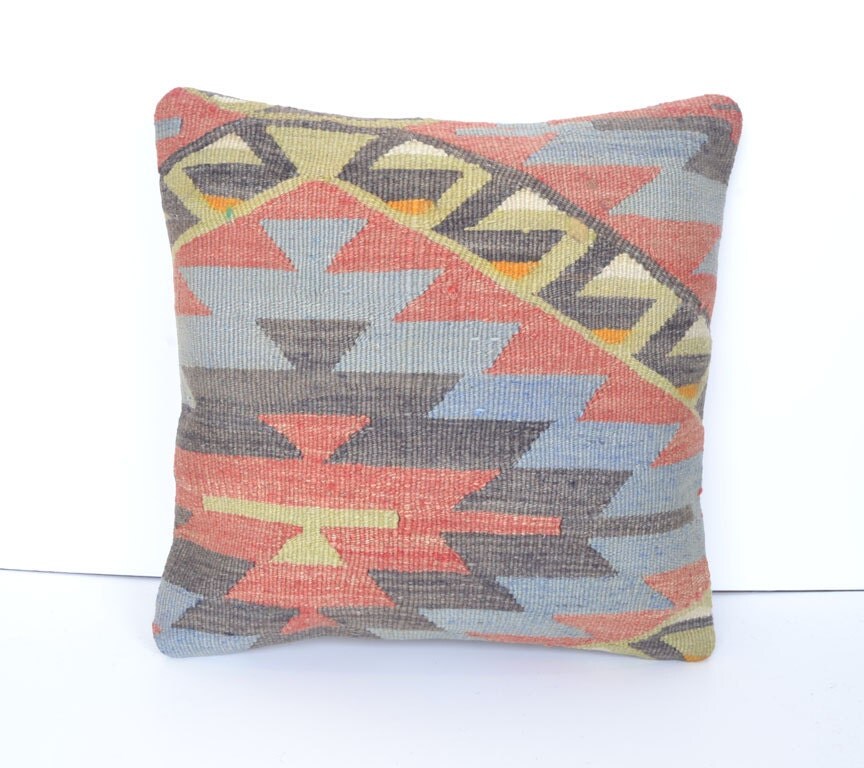 16x16''Kilim Pillow Cover Ethnic Pillow by PillowsHistoric on Etsy