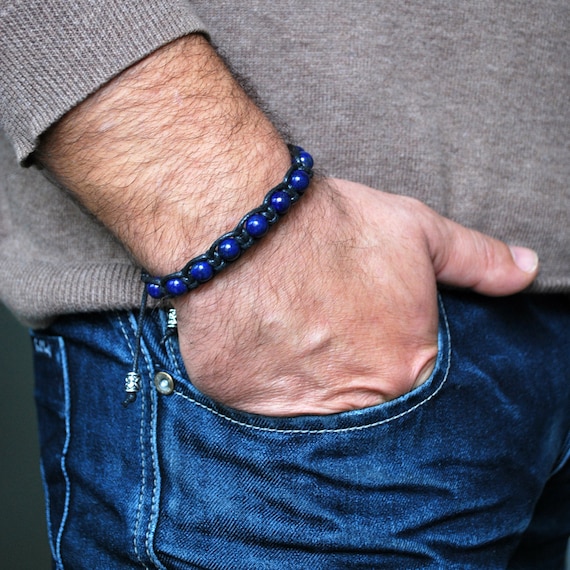 Lapis Lazuli Men's bracelet gemstone Man Bracelet by LAleTA