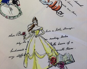 1/2 Yard of Fabric Material - Cinderella, Snow White, Belle, Pale Pink