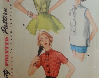Simplicity #1642 - Junior Misses and Misses Blouse - Size 14, Bust 32 - Vintage - Sewing Pattern