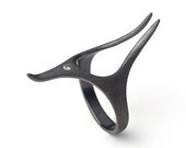 ANUBIS Matte Black Ring, Alternative Ring, Men's Black Ring, Women's Black Ring, Egyptian Ring, Black Engagement Ring