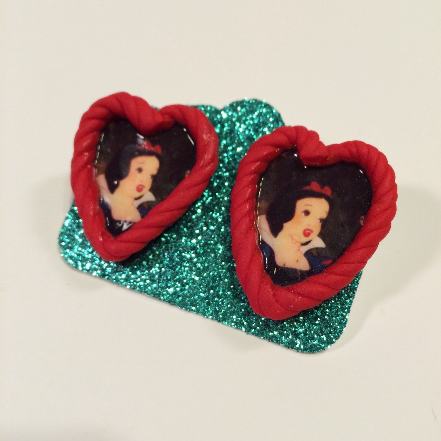 Snow white earrings by MadameWhiskers on Etsy