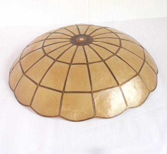 Mid Century Capiz Shell Ceiling Fixture Shade Capiz Shell