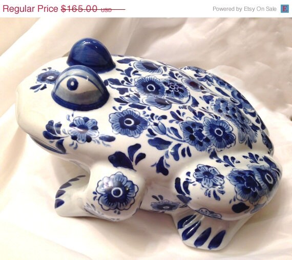 SPRING SALE Vintage Large DELFT Porcelain Blue by 12Treasures12