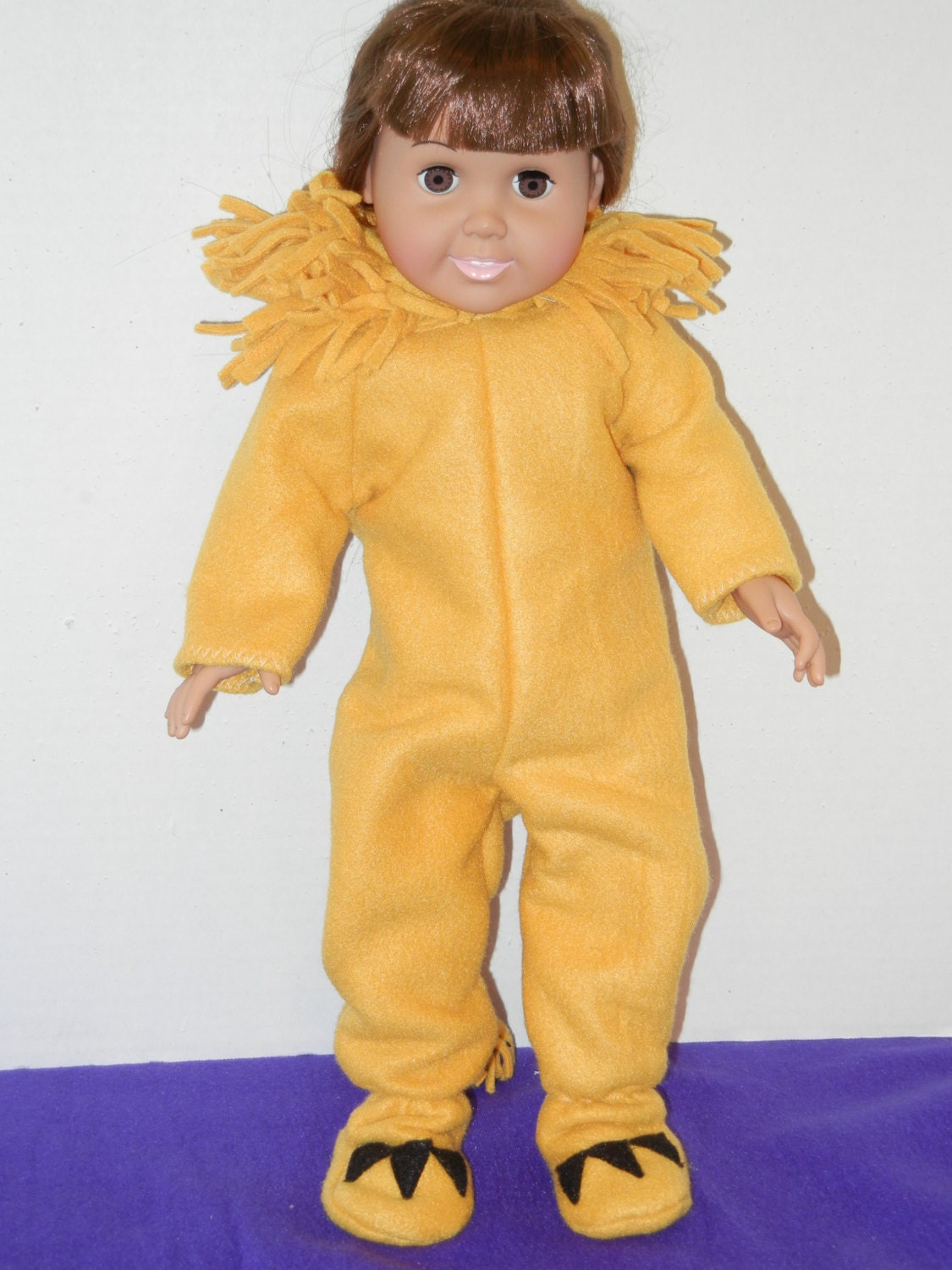 Adorable Gold Fleece LION Footed Pajamas/Sleepers for 18 inch