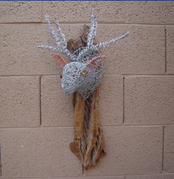 Deer Head Wire Sculpture Wire Deer Head Mounted Wall Decor on