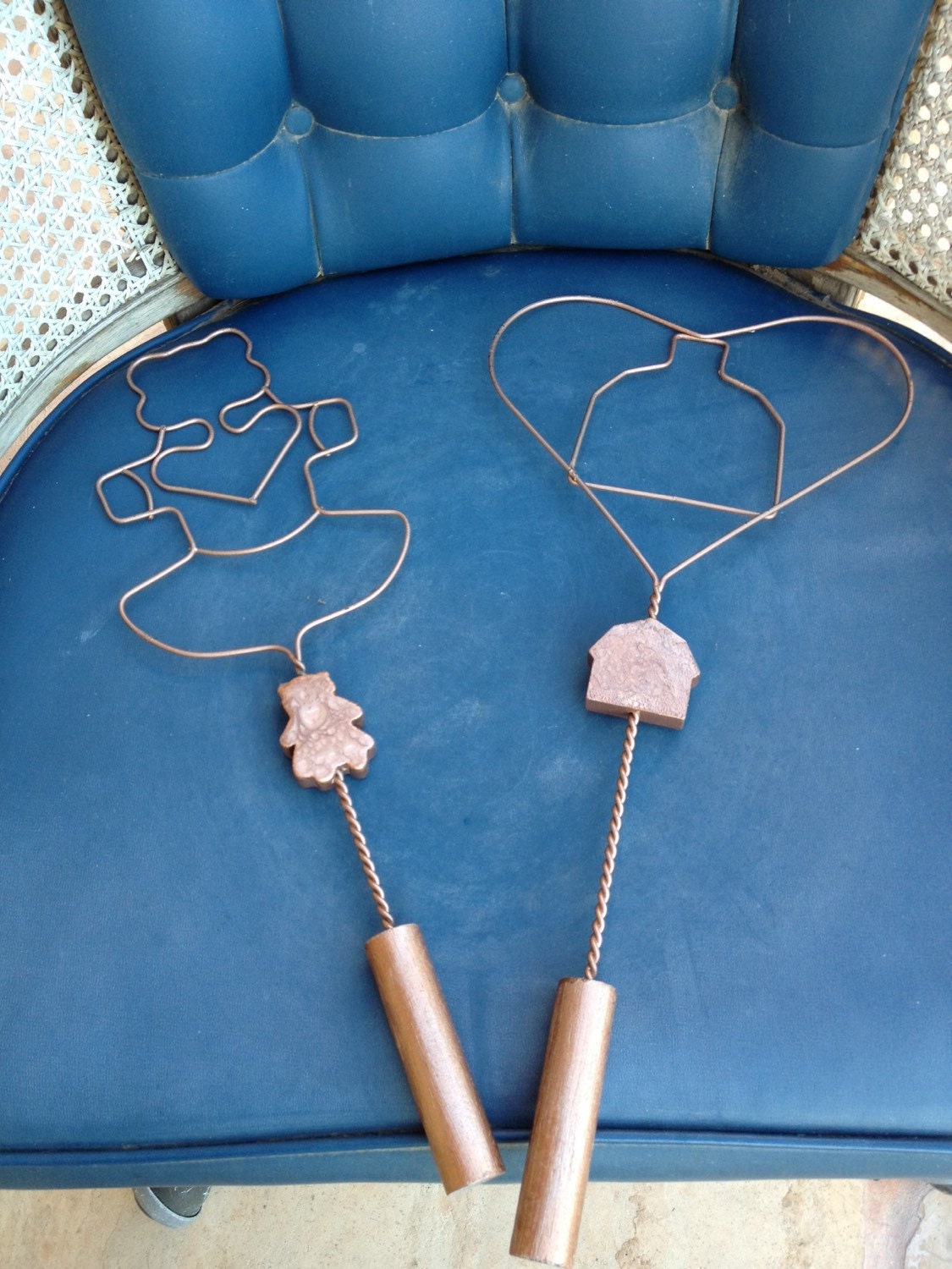 Rug Beater Bear Shaped and a Heart Shaped by WeFindVintage