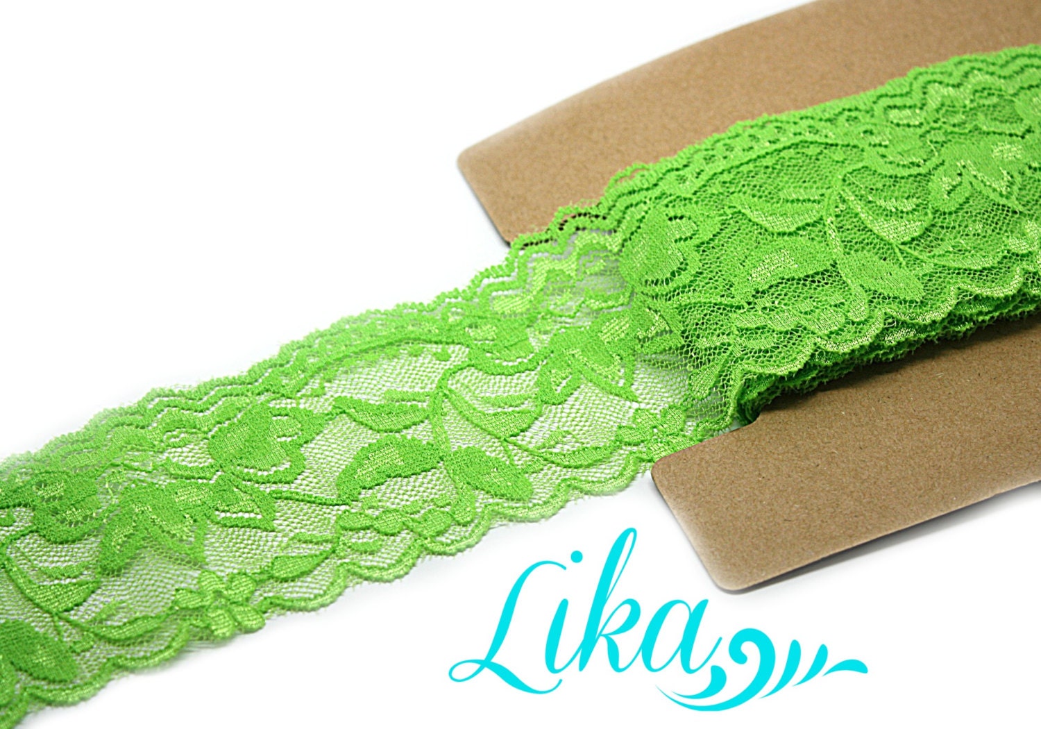 Stretch Lime Green Lace 2 Inch Wide Stretch Lace by the Yard