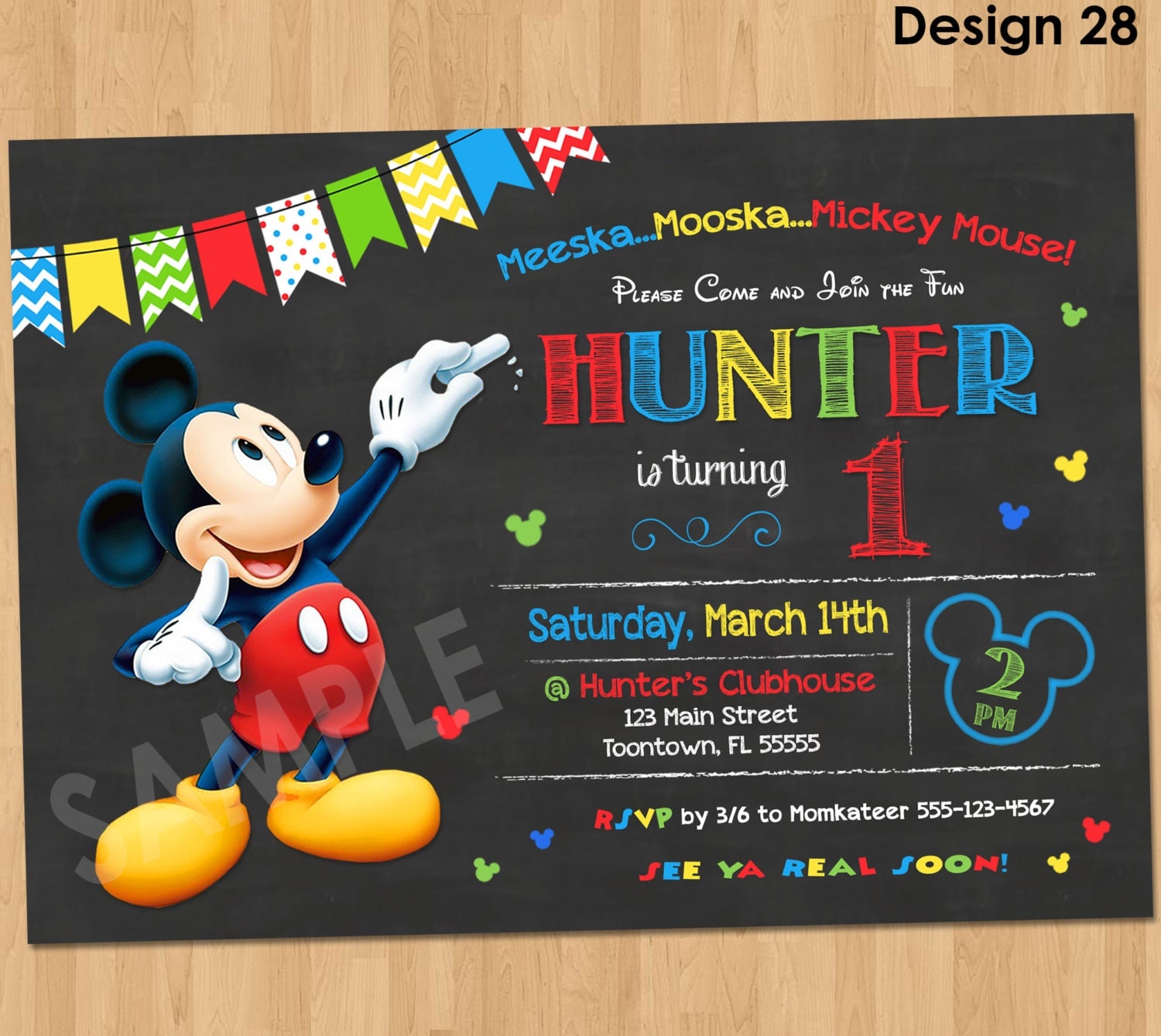 Mickey Mouse Invitations With 5