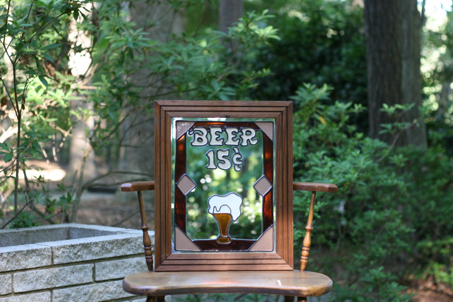 Vintage Beer Mirror / Vintage Bar Mirror / Kitsch Bar Decor